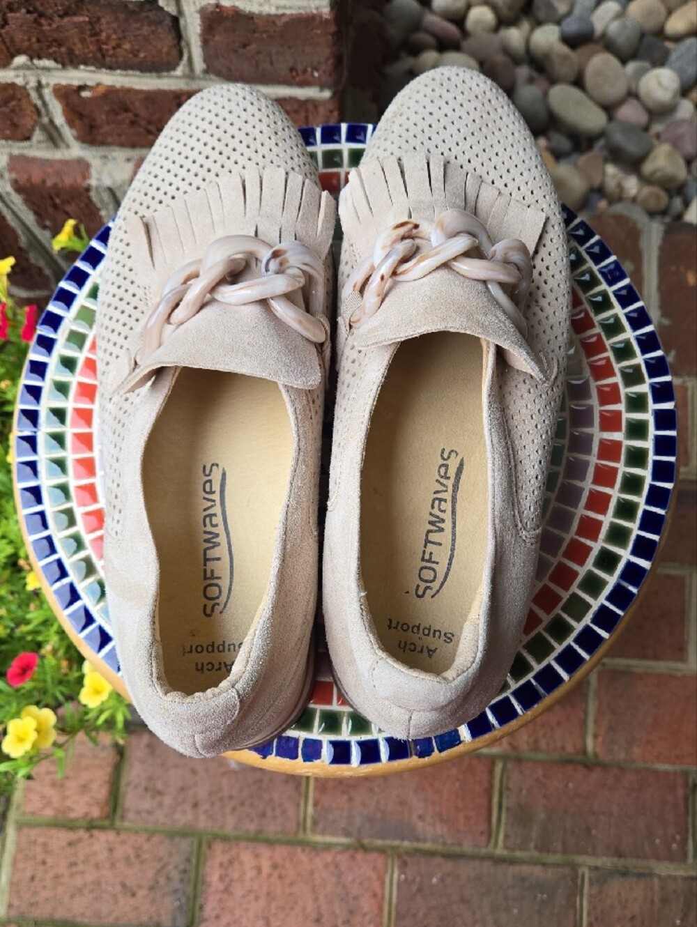 SoftWaves Cadie Tassel Camel Loafer Suede - Picture 2 of 13